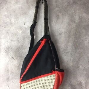Kavu Rope Sling Bag Black, Orange and White